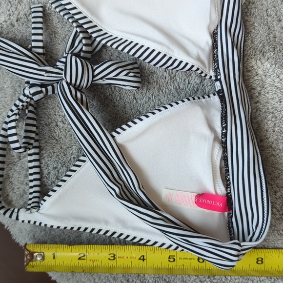 Victoria's Secret Black and White Striped Bikini Small - Picture 9 of 12